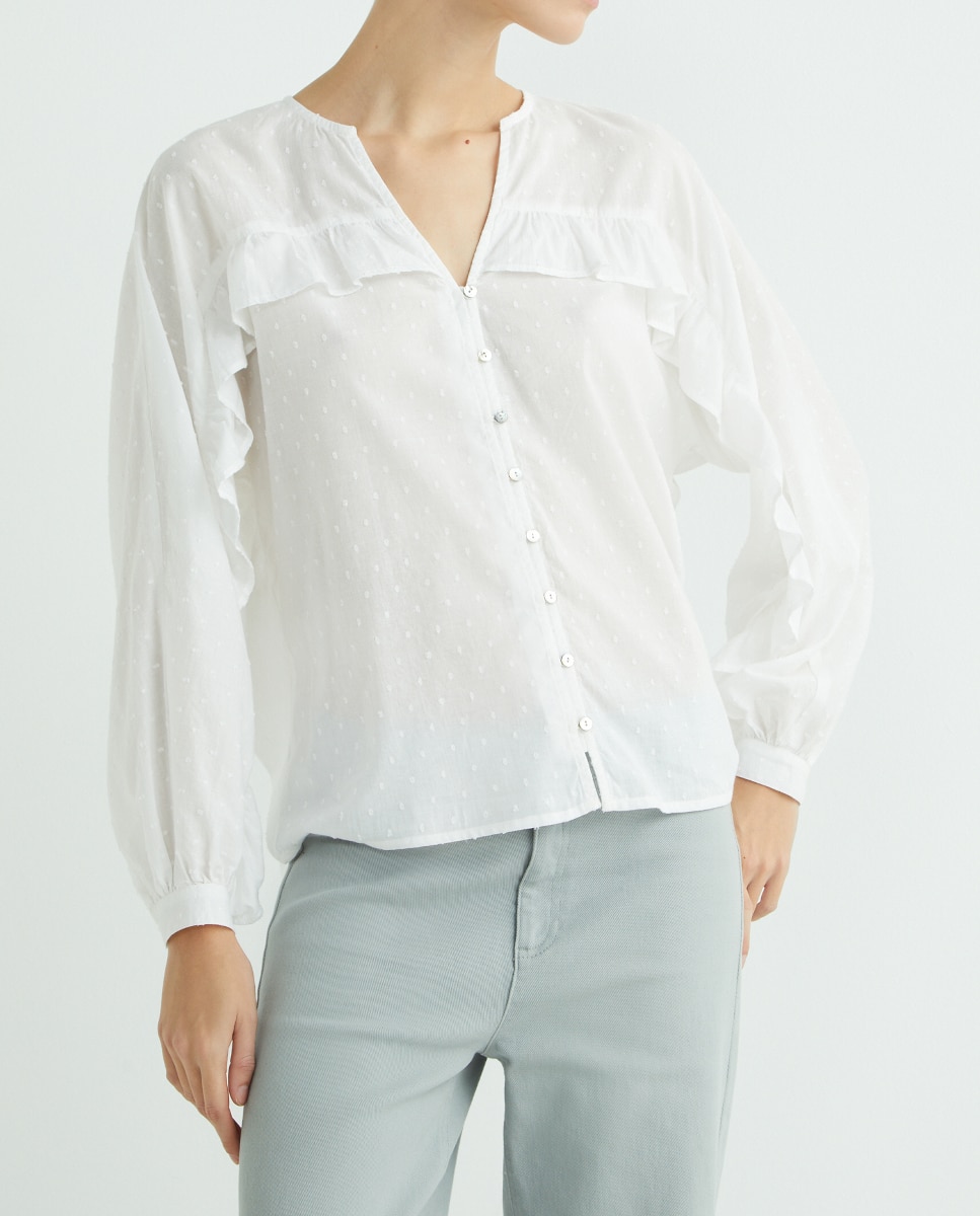 Imagen 0 de Blusa de mujer plumeti volantes
