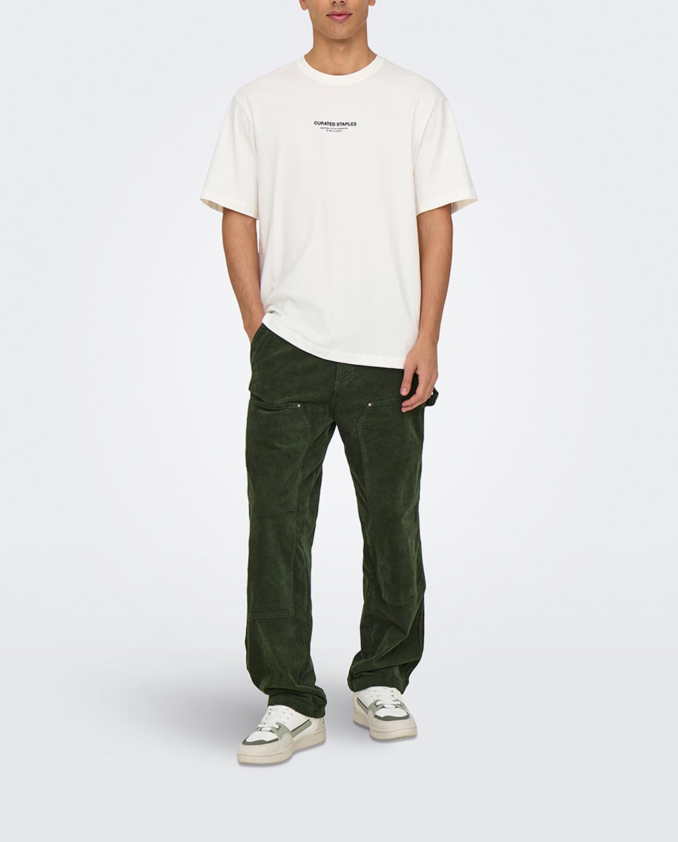 Imagen 0 de Pantalón de hombre de pana con loose fit