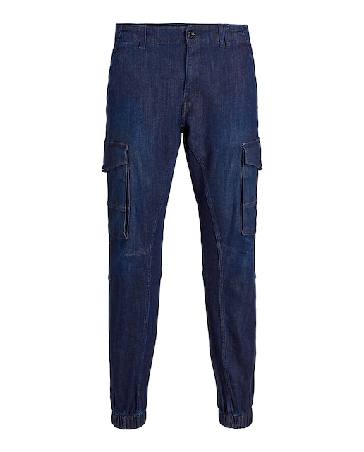 Imagen 0 de Pantalón cargo de hombre con algodón BCI azul