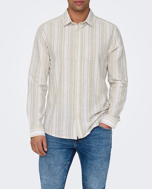 Imagen 0 de Camisa manga larga de lino de hombre