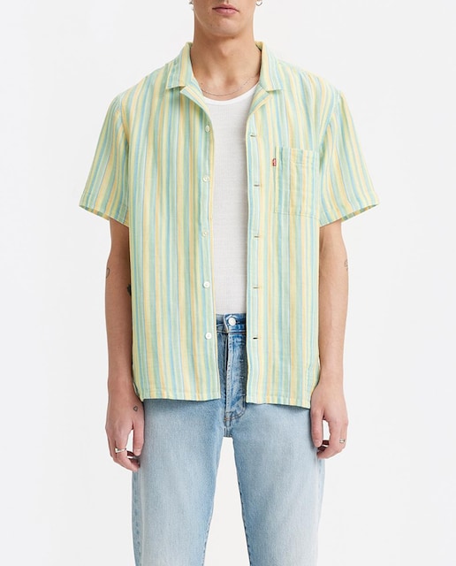 Imagen 0 de Camisa de hombre de manga corta con estampado geométrico