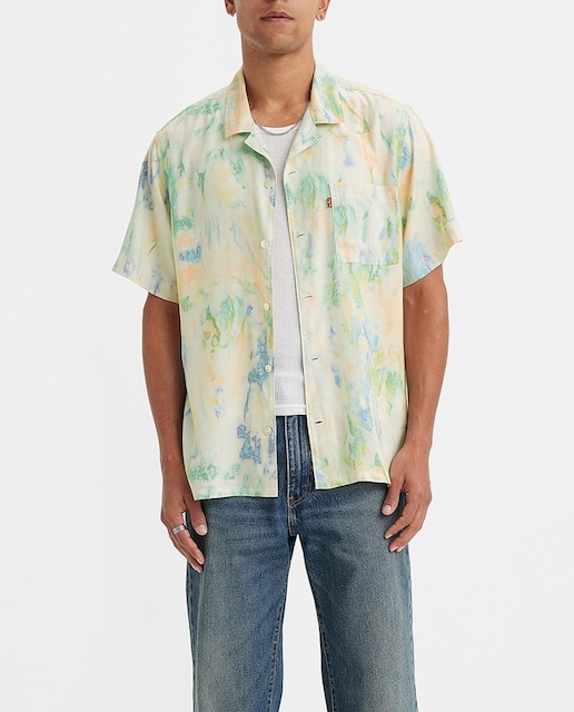 Imagen 0 de Camisa de hombre de manga corta con estampado geométrico