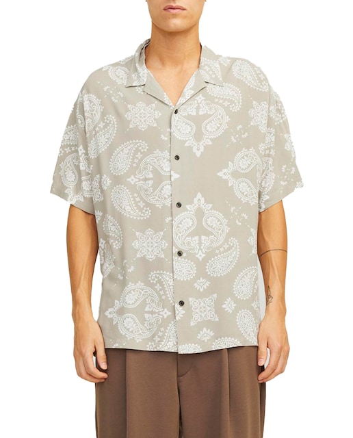Imagen 0 de Camisa de mangas cortas con estampado y cierre mediante botones para hombre