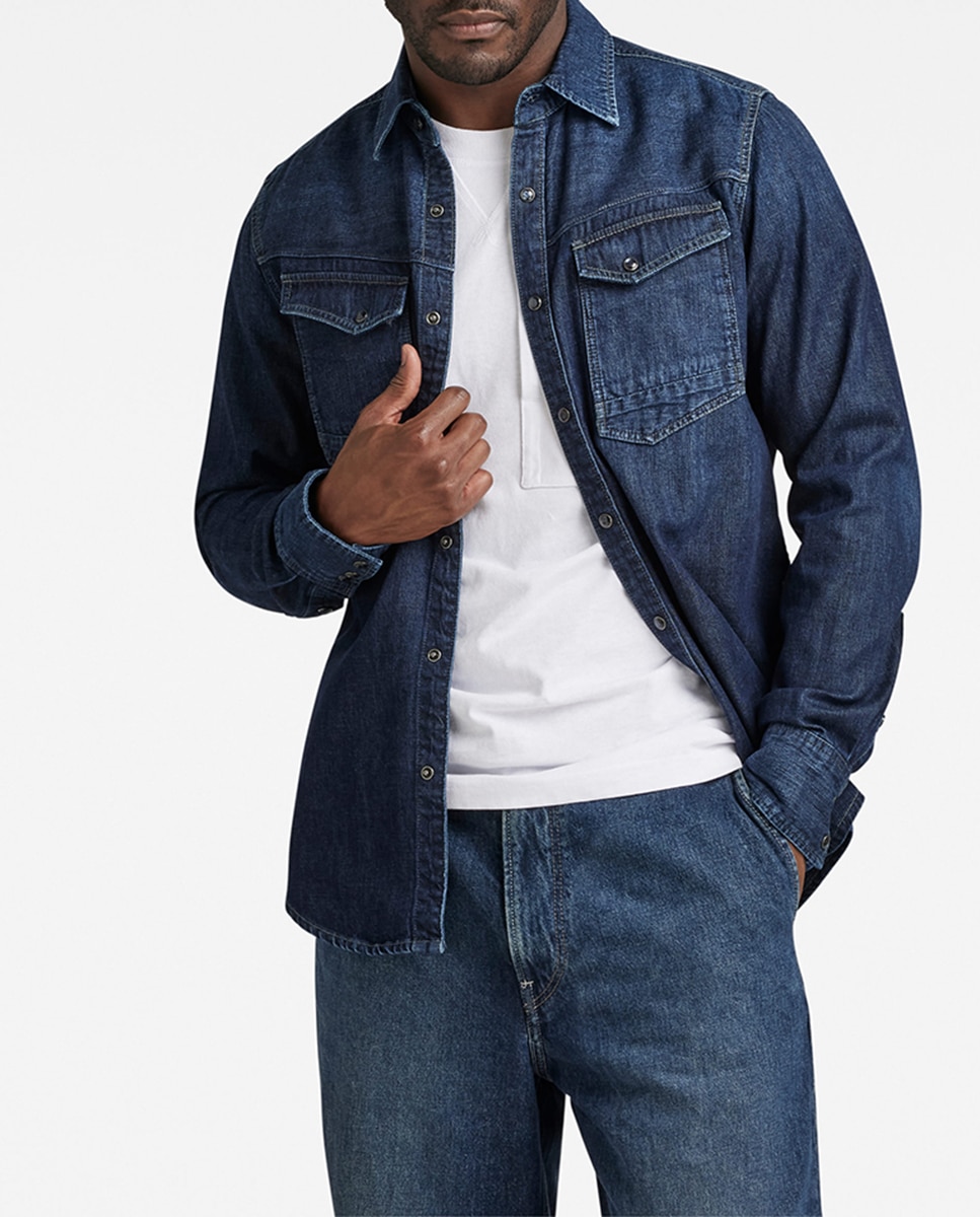 Imagen 0 de Camisa Slim Denim de hombre de corte ajustado