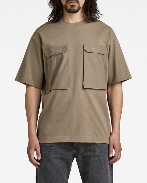 Imagen 0 de Camiseta de hombre Utility Woven Mix de corte extragrande y bolsillos en el pecho