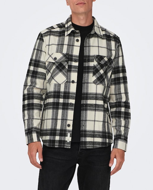 Imagen 0 de Camisa de hombre de cuadros manga larga