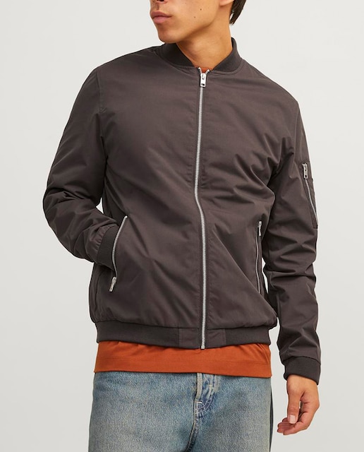 Imagen 0 de Chaqueta bomber lisa con cierre cremallera de hombre