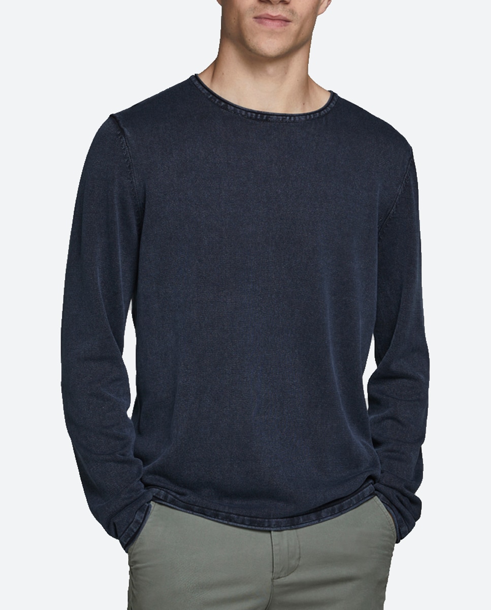 Imagen 0 de Jersey de hombre azul marino con cuello caja
