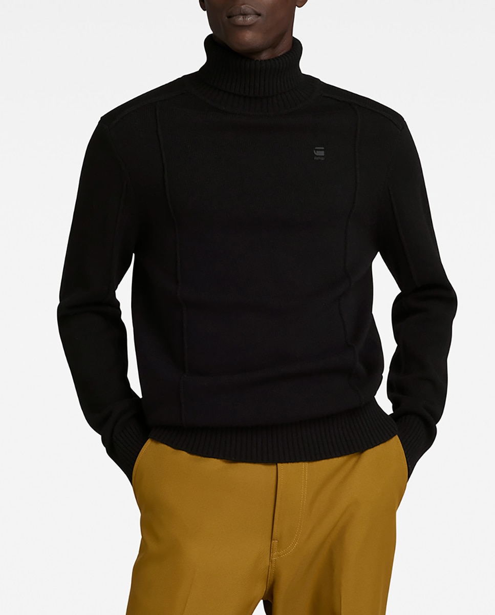 Imagen 0 de Jersey de cuello vuelto Structure Turtle Knitted de hombre