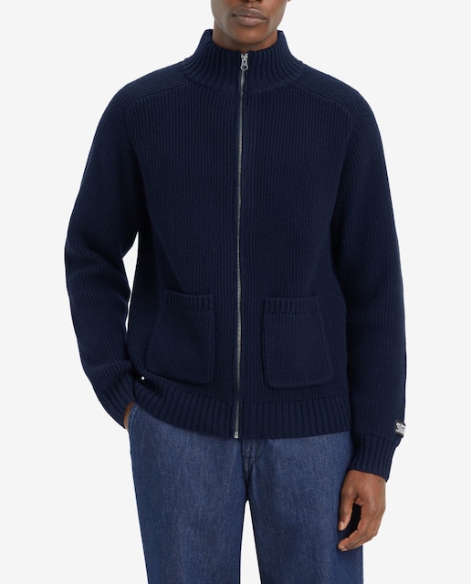 Imagen 0 de Cárdigan de hombre de manga larga con cremallera, cuello alto y liso