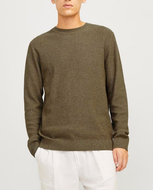 Imagen 0 de Jersey de punto con cuello redondo y manga larga para hombre