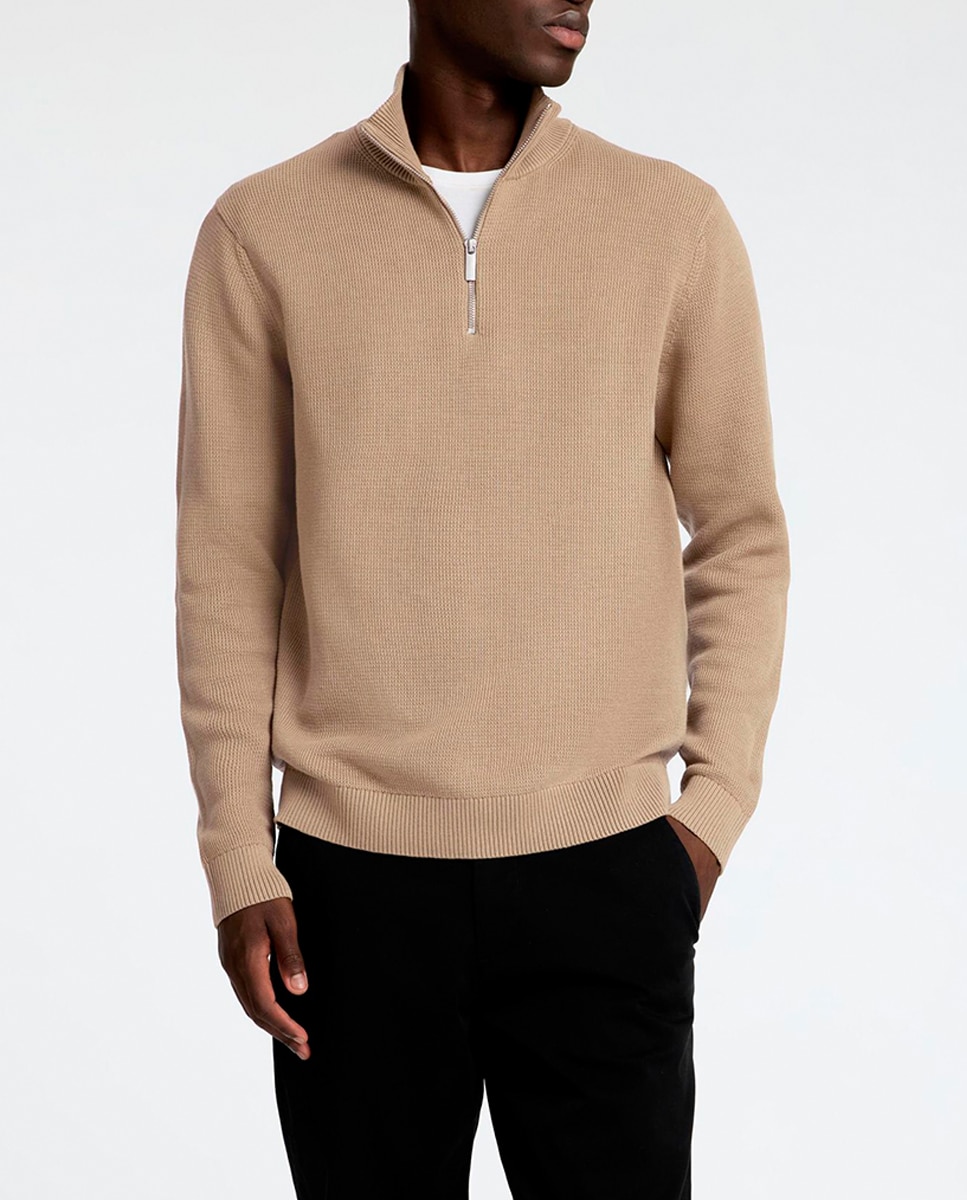 Imagen 0 de Jersey de hombre con cremallera en el cuello 100% algodón orgánico