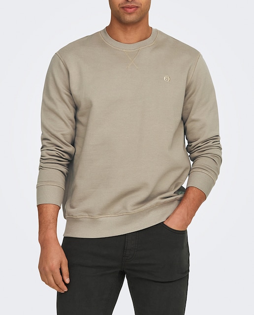 Imagen 0 de Sudadera de hombre con cuello redondo y detalle frontal pequeño