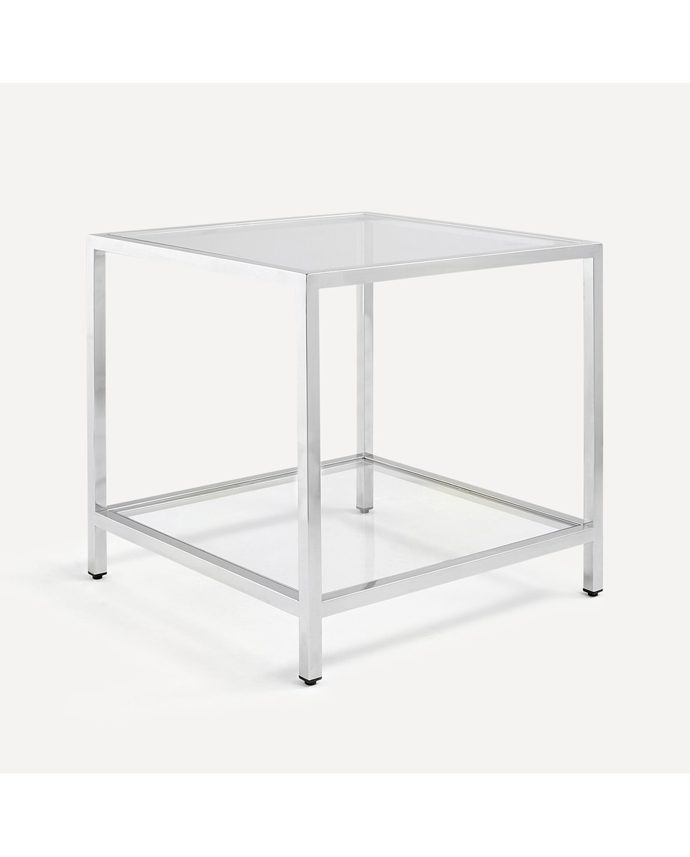 Imagen 0 de Mesa auxiliar de acero y cristal Véneto El Corte Inglés. Reacondicionado grado B.