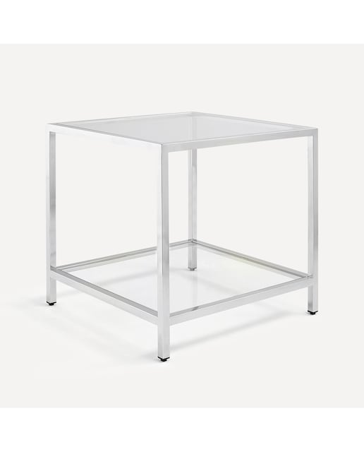 Imagen 0 de Mesa auxiliar de acero y cristal Véneto El Corte Inglés. Reacondicionado grado B.