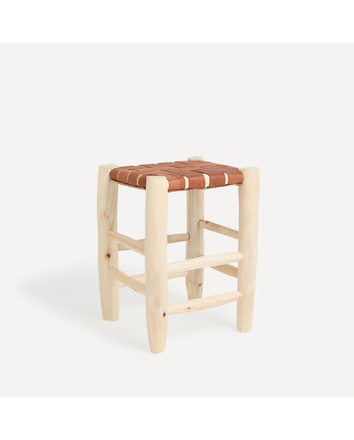 Imagen 0 de Banqueta de madera y piel Riad El Corte Inglés