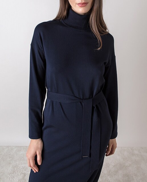 Imagen 0 de Vestido liso de punto cuello alto