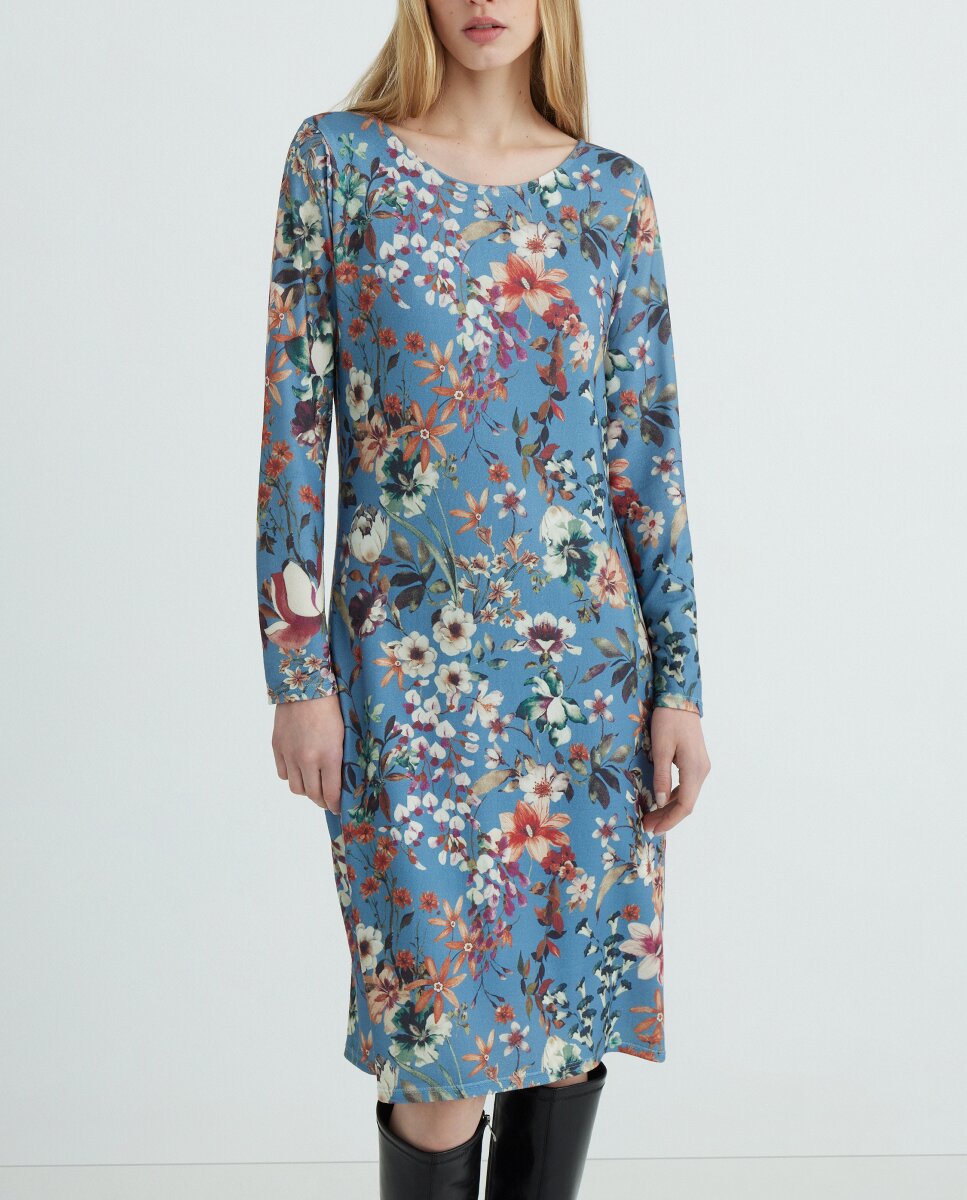 Imagen 0 de Vestido estampado, manga larga