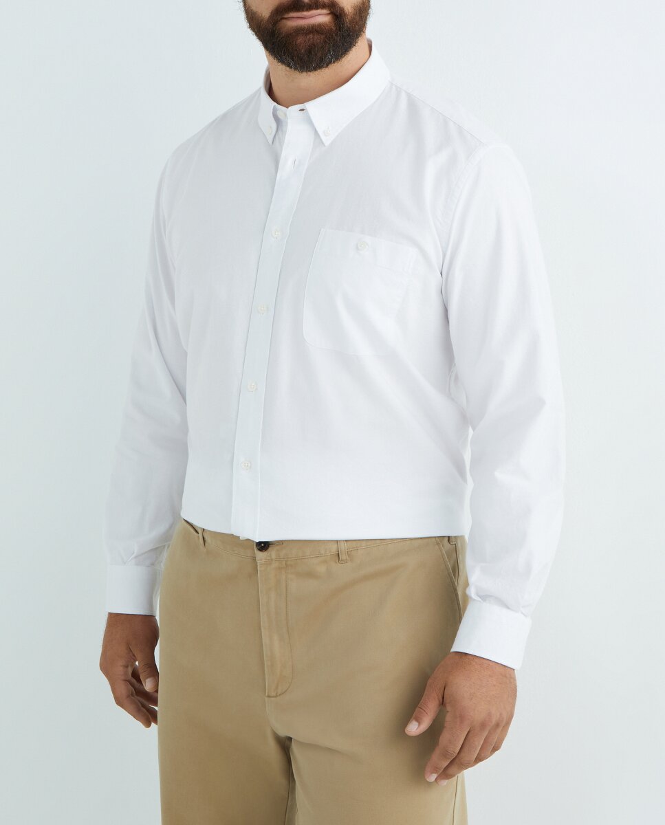 Imagen 0 de Camisa oxford lisa de hombre tallas grandes