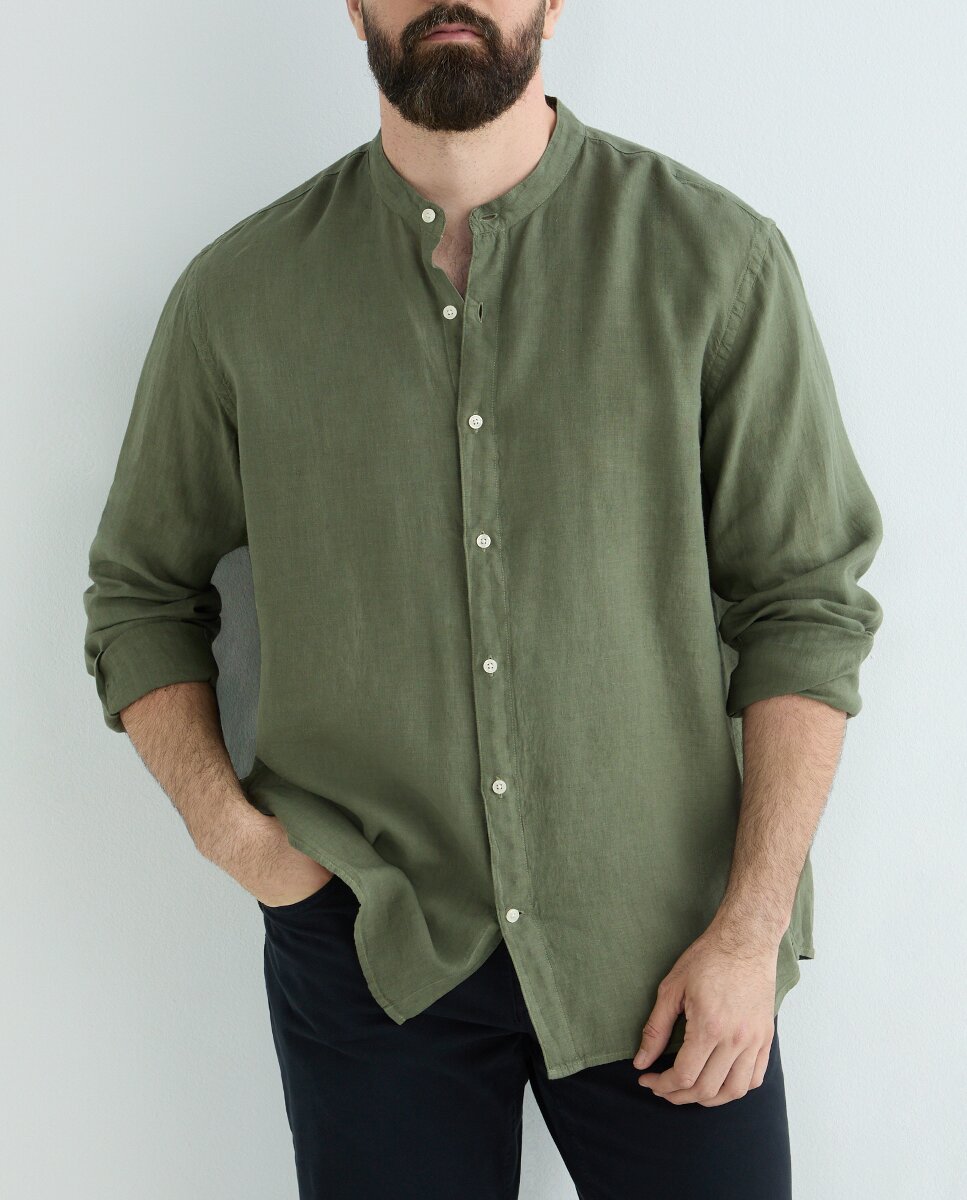 Imagen 0 de Camisa de hombre 100% lino tallas grandes sport
