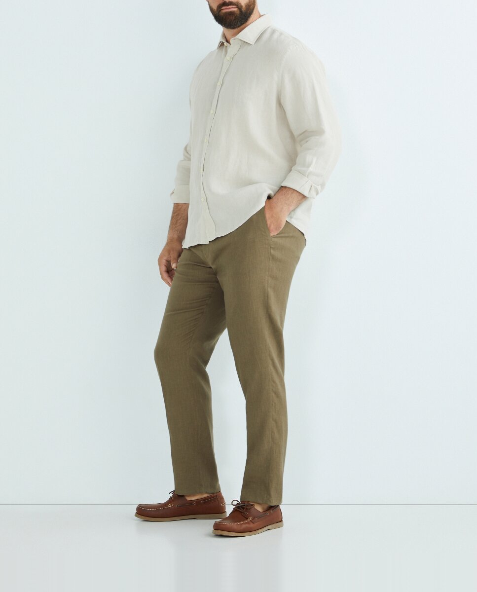 Imagen 0 de Pantalón 100% lino sport de hombre tallas grandes