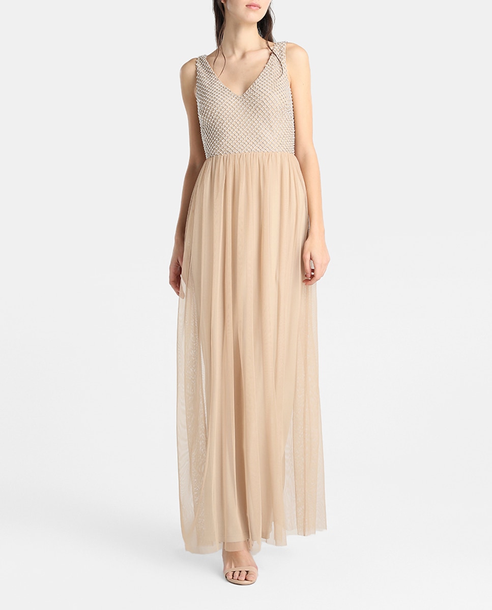 Imagen 0 de Vestido largo de mujer Adrianna Papell con falda de tul