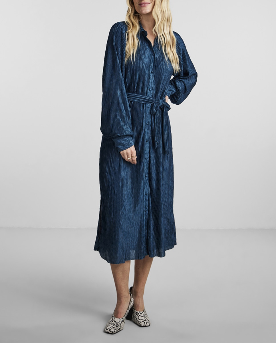 Vestido camisero plisado — oferta en Primeriti