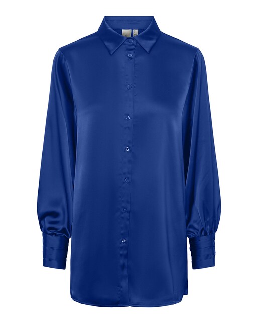 Camisa de mujer manga larga satinada