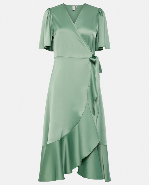 Imagen 0 de Vestido satinado cruzado