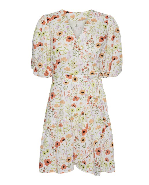 Imagen 0 de Vestido corto cruzado flores