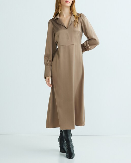 Imagen 0 de Vestido satinado mangas