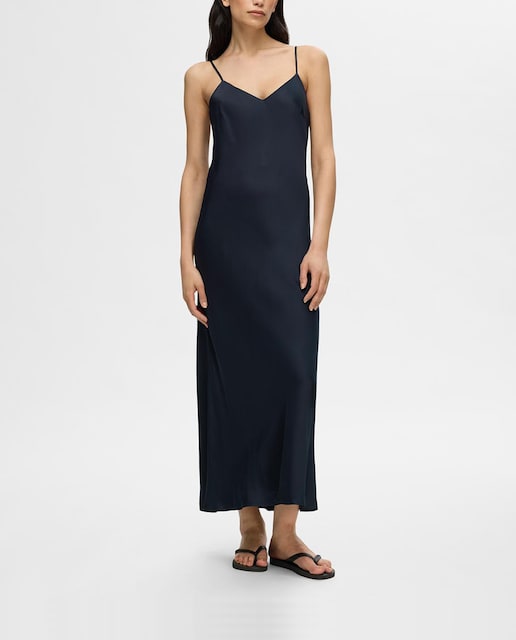 Imagen 0 de Vestido largo de mujer satinado tirantes