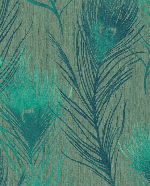 Imagen 0 de Papel pintado plumas pavo real La Maison