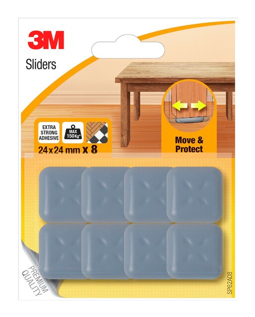 Patín Deslizante Adhesivo 24 x 24 mm - 8 Uds