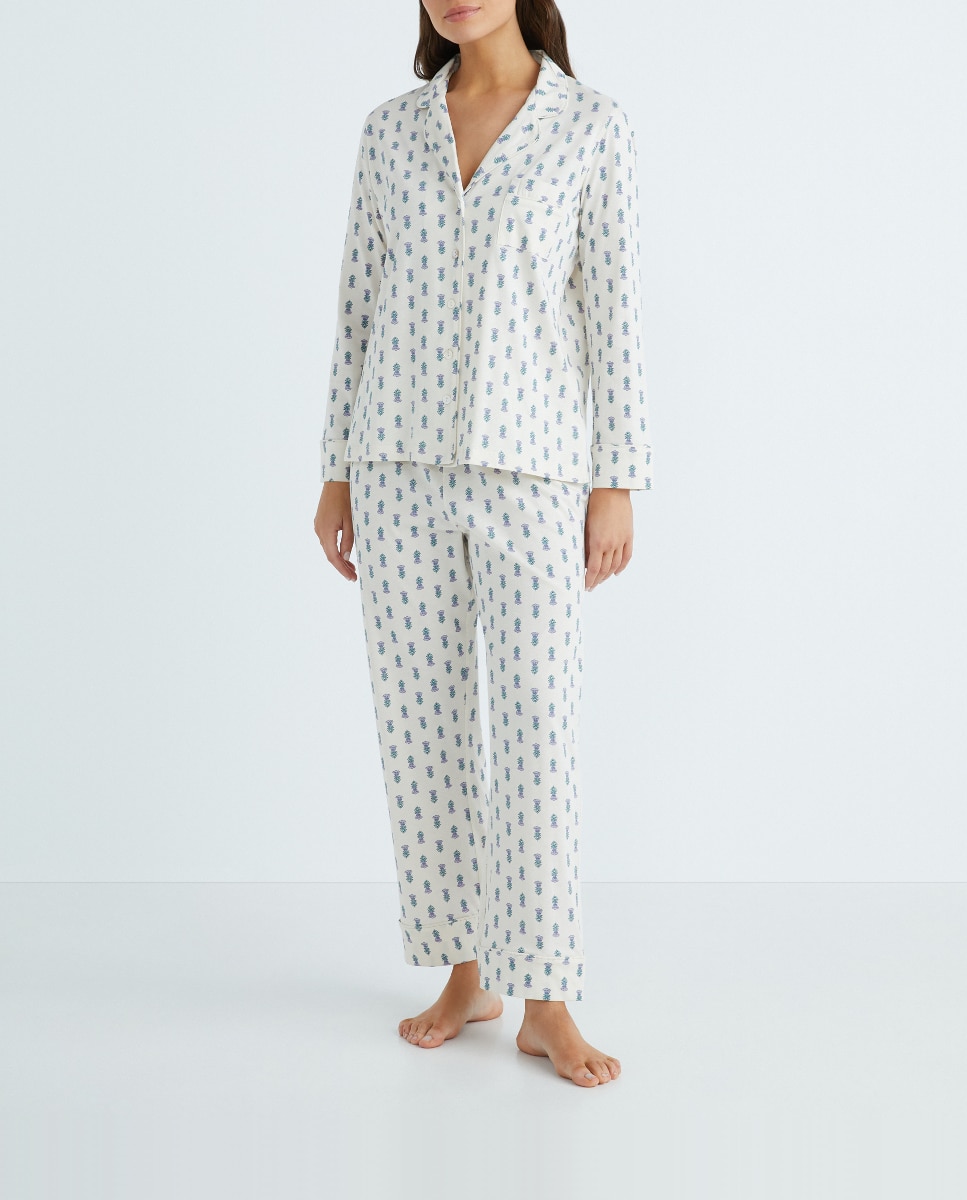 Imagen 0 de Pijama de mujer solapa algodón