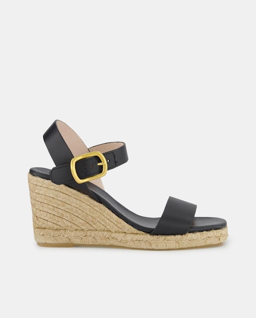 Imagen 0 de Alpargatas de cuña de mujer en piel - Línea Esparteñas