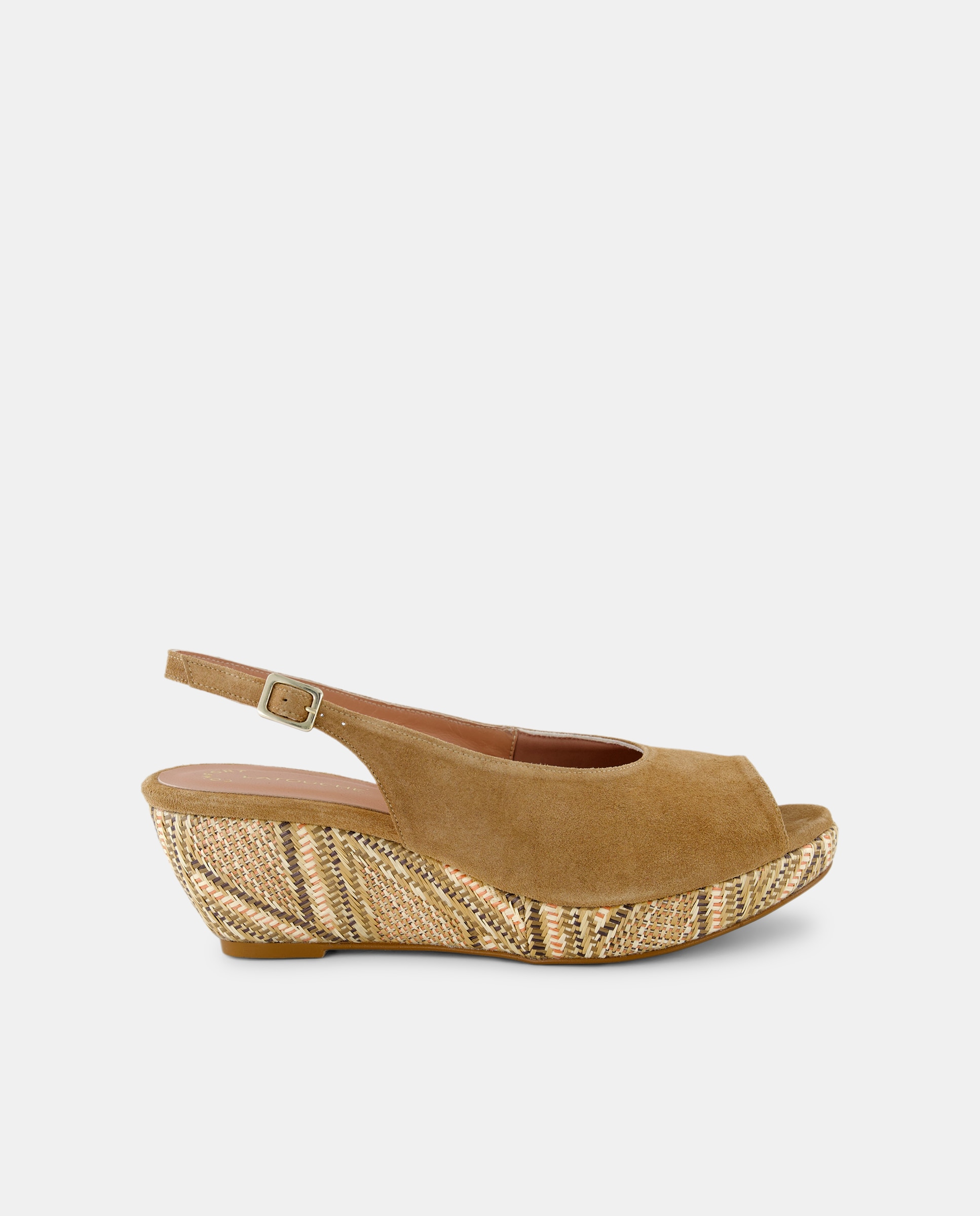 Imagen 0 de Zapatos peep toe de tacón de mujer con cuña