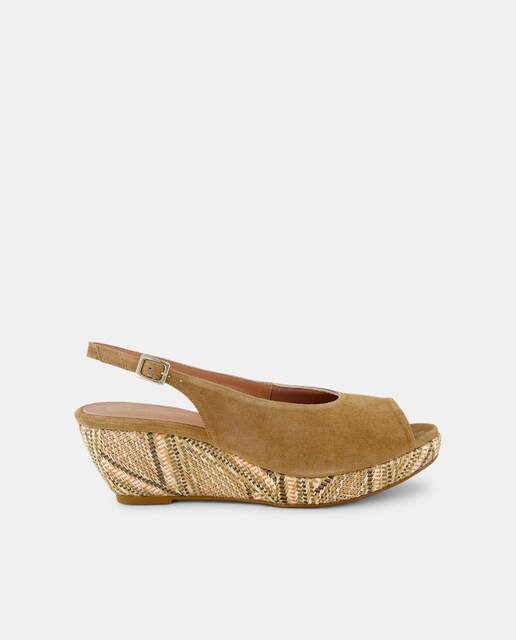 Imagen 0 de Zapatos peep toe de tacón de mujer con cuña