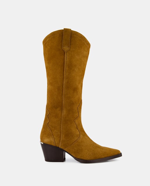 Imagen 0 de Botas Coral de mujer tipo cowboy en serraje con tacón bloque