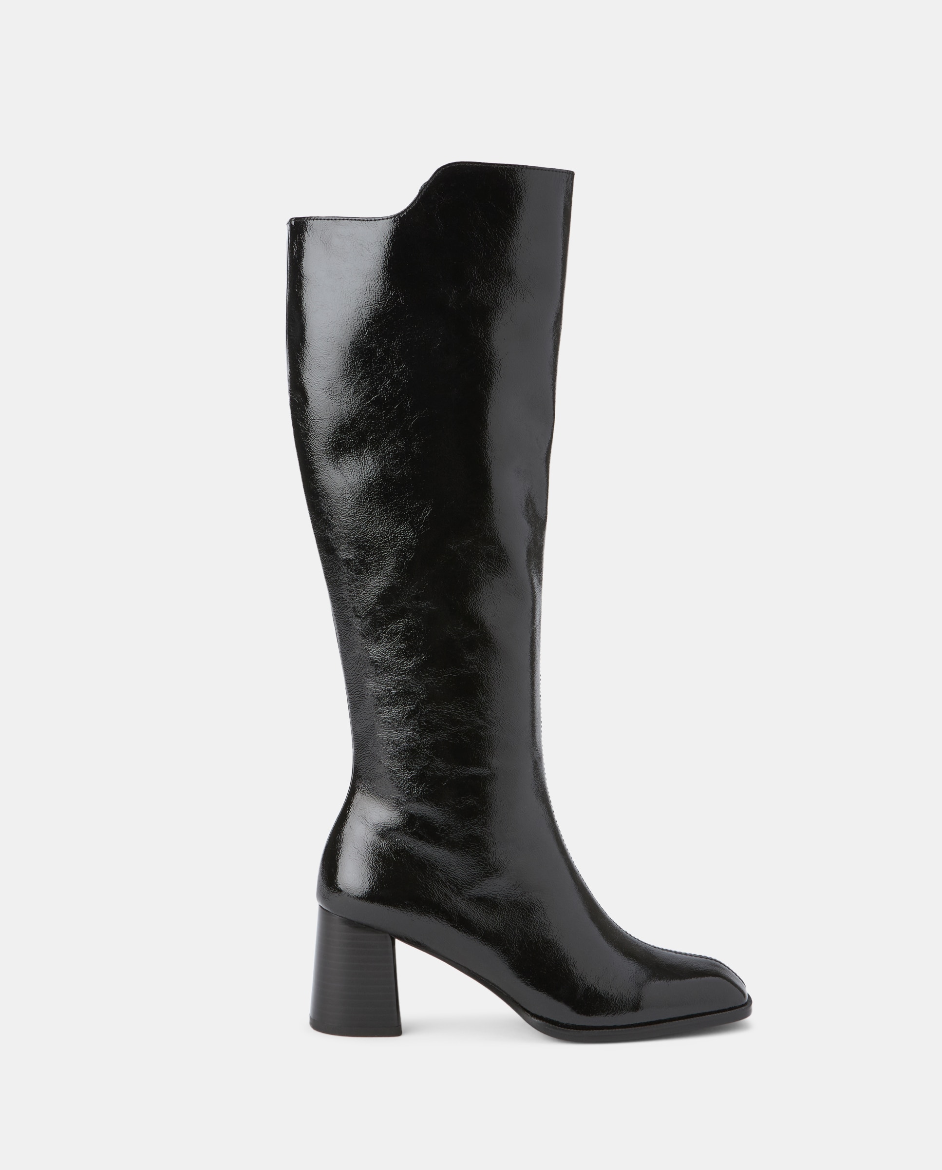 Imagen 0 de Botas de mujer con tacón y charol arrugado