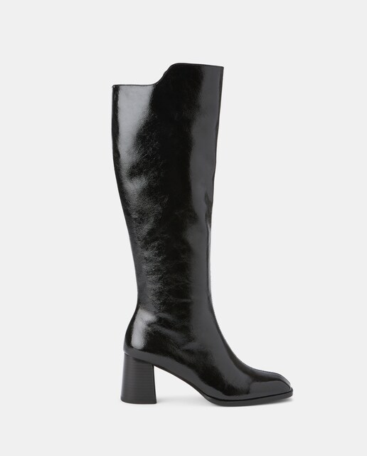 Imagen 0 de Botas de mujer con tacón y charol arrugado