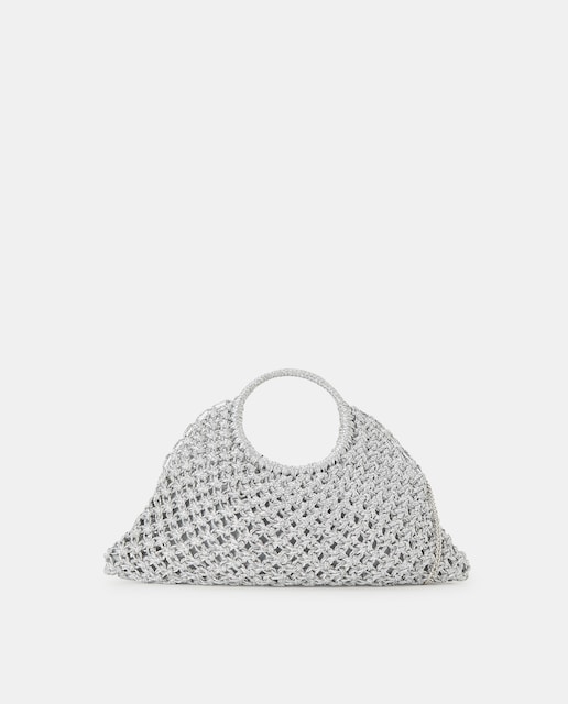 Imagen 0 de Bolso trenzado metalizado con cadena