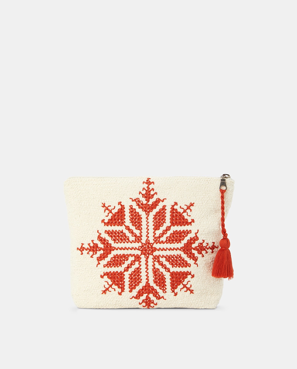 Imagen 0 de Pouch de algodón con dibujo bordado