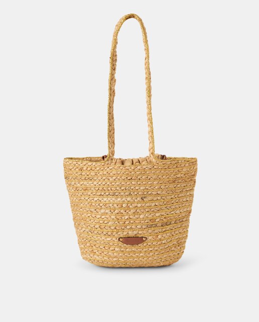 Imagen 0 de Capazo con lurex y piezas en piel