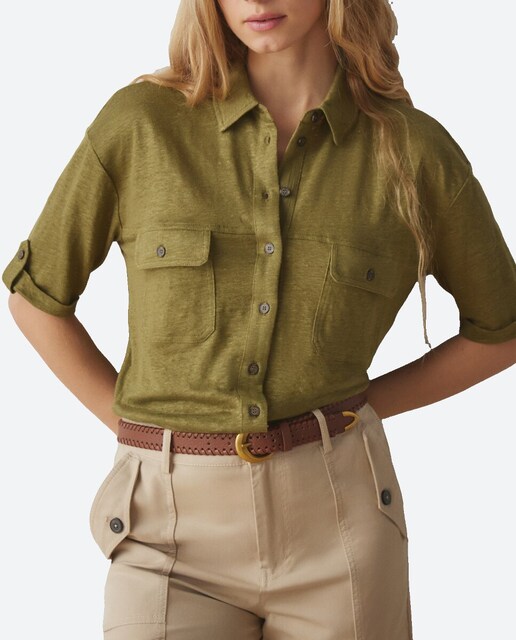 Imagen 0 de Camiseta de manga corta y cuello polo de mujer