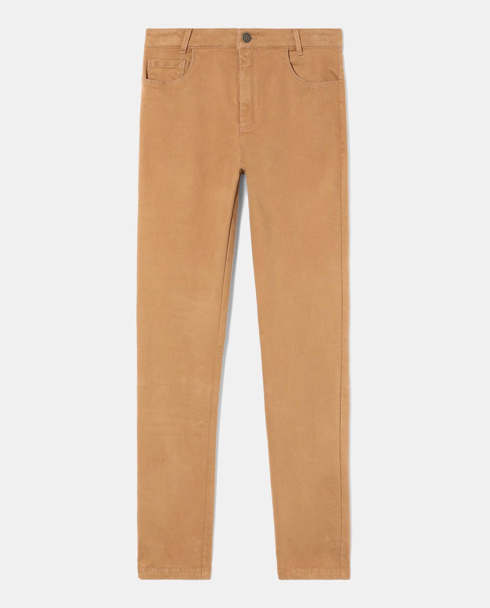 Pantalón pitillo básico 5 bolsillos de mujer piel de melocotón — oferta en Primeriti