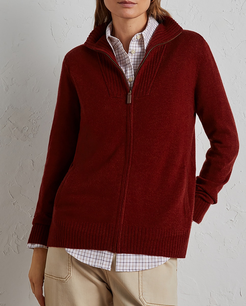 Imagen 0 de Jersey de mujer liso con cremallera
