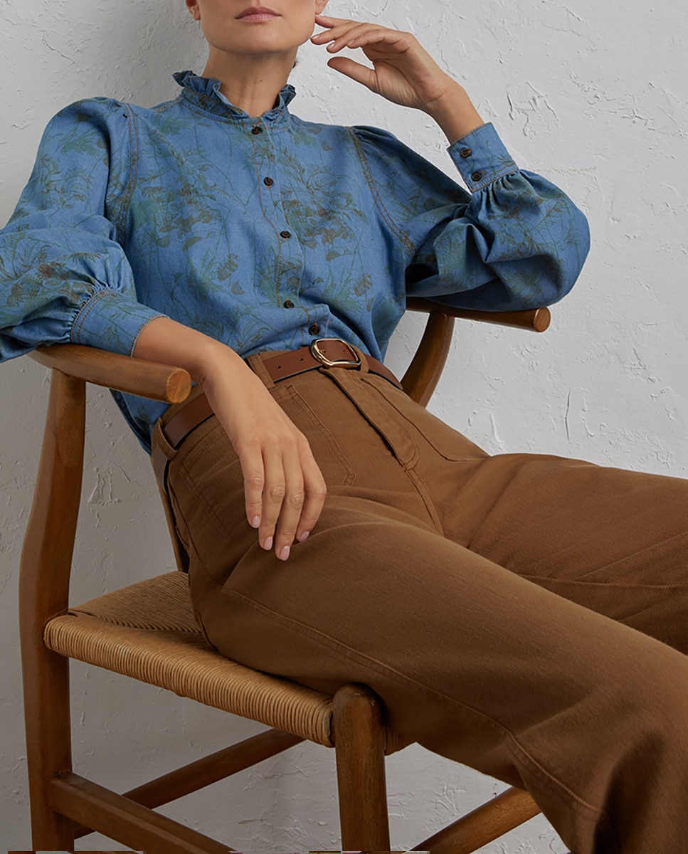 Blusa denim estampada de mujer — oferta en Primeriti