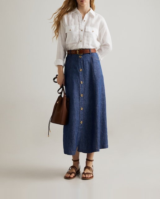 Imagen 0 de Falda de lino en vigoré