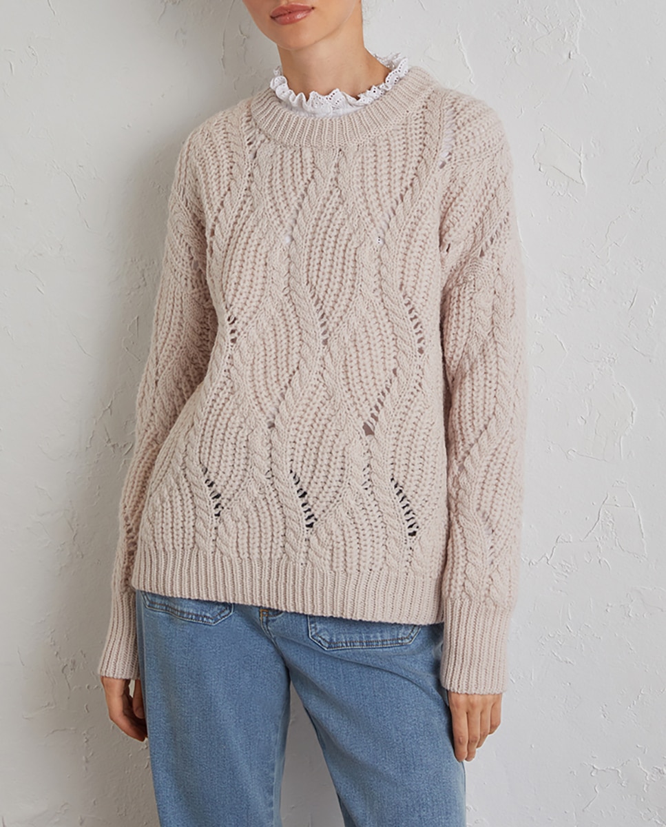 Jersey de punto con cuello redondo de mujer — oferta en Primeriti